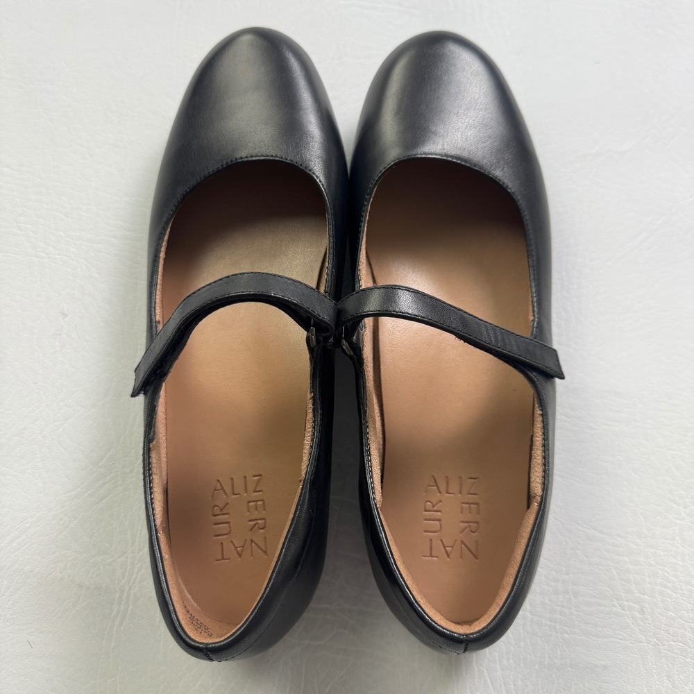 Naturalizer Maxwell MJ Black Leather Mary Jane Flat Women 8.5M Round Toe Comfort - Picture 4 of 14